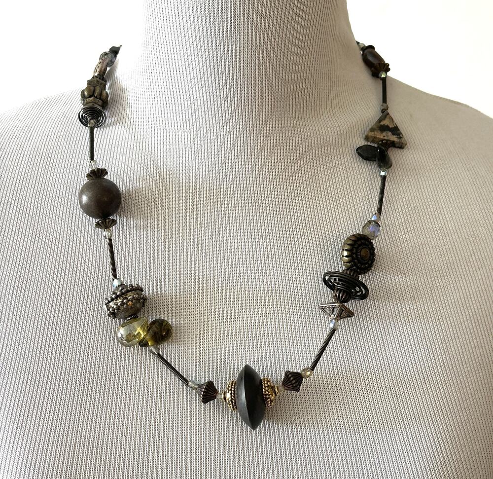 Treska Beaded Boho Necklace Earthy Artsy Eclectic
